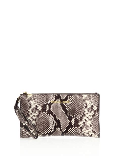 michael kors snake embossed wallet|Michael Kors snakeskin clutch.